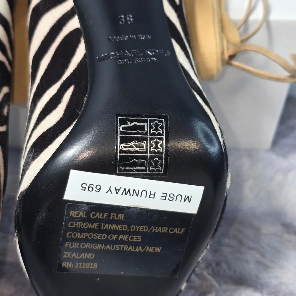 NWB Michael Kors Collection‎ Muse Runway Zebra Print Calf Hair Stilettos US 8